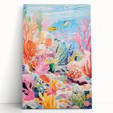 Acrylic Glass Art for Kids - Vibrant Coral Reef Nursery Print