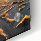 Close-up of a vibrant landscape acrylic glass artwork showcasing rich colors and intricate details, perfect for home decor or art enthusiasts. Ideal for modern interiors.