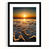 Black landscape frame with a white mat, showcasing a modern art print, front view. Ideal for home decor, it adds elegance to any room.