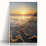 Framed acrylic artwork showcasing a modern landscape design in vibrant colors, featuring a sleek white frame. Ideal for enhancing contemporary decor in homes or offices.