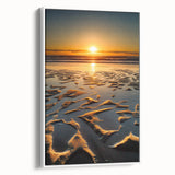 Framed landscape canvas art showcasing a serene nature scene with vibrant colors, displayed from a side view against a white background, perfect for home decor.
