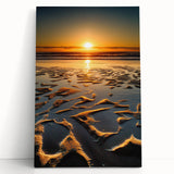 Landscape canvas art featuring a vibrant abstract design with bold colors, elegantly leaning against a textured wall, perfect for modern home decor and artistic expression.