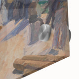 Modern Coastal Scene - Abstract Impressionist Art Print of Seaside Life