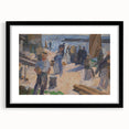Modern Coastal Scene - Abstract Impressionist Art Print of Seaside Life