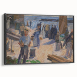 Modern Coastal Scene - Abstract Impressionist Art Print of Seaside Life
