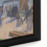 Modern Coastal Scene - Abstract Impressionist Art Print of Seaside Life