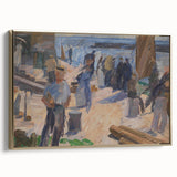 Modern Coastal Scene - Abstract Impressionist Art Print of Seaside Life