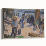 Modern Coastal Scene - Abstract Impressionist Art Print of Seaside Life