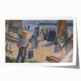 Modern Coastal Scene - Abstract Impressionist Art Print of Seaside Life