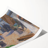 Modern Coastal Scene - Abstract Impressionist Art Print of Seaside Life