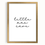 Modern Typography “Little Man Cave” Art Print for Kids Room