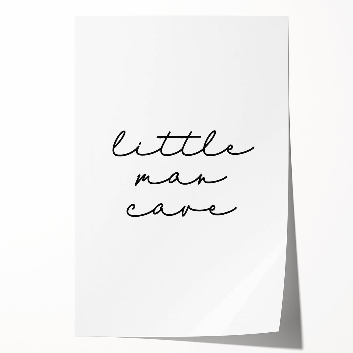 Modern Typography “Little Man Cave” Art Print for Kids Room