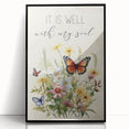 Inspirational Floral Typography Art - "It Is Well" Canvas Print