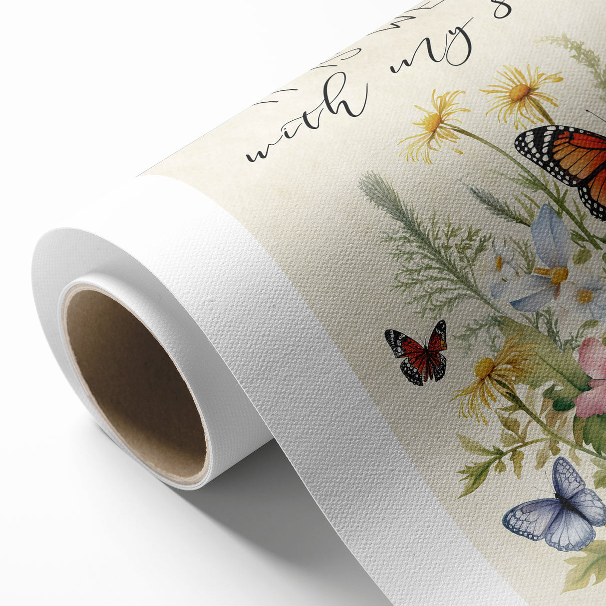 Inspirational Floral Typography Art - "It Is Well" Canvas Print