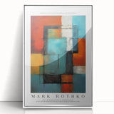 Modern art wall decor featuring a Mark Rothko-inspired abstract design in vibrant red and orange tones on a framed acrylic…
