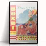 Bondi Beach Retro Travel Poster | Vintage Australian Beach Print