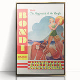Bondi Beach Retro Travel Poster | Vintage Australian Beach Print