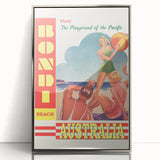 Bondi Beach Retro Travel Poster | Vintage Australian Beach Print