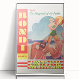 Bondi Beach Retro Travel Poster | Vintage Australian Beach Print