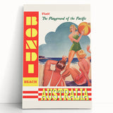 Bondi Beach Retro Travel Poster | Vintage Australian Beach Print