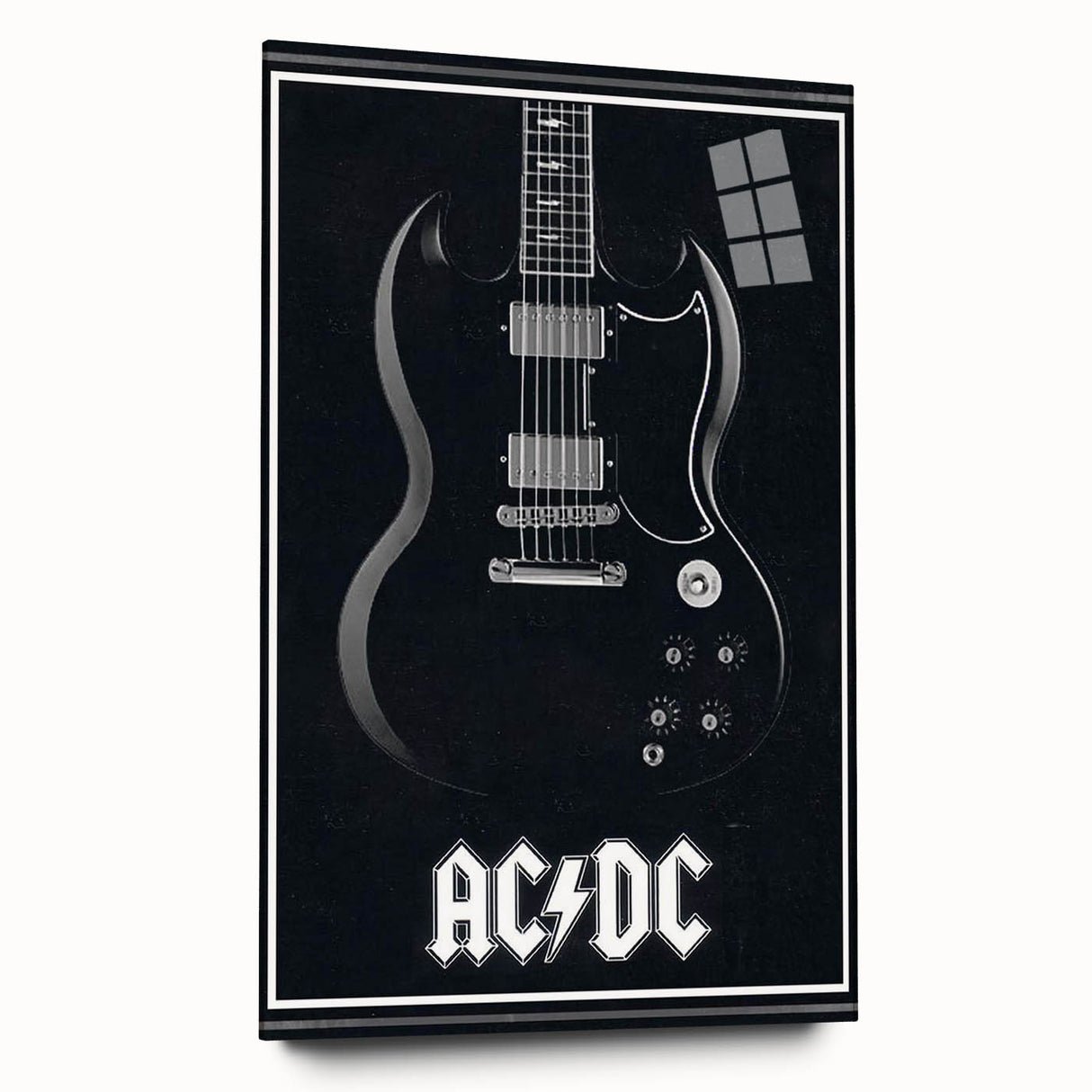 AC/DC Guitar Poster - Black SG Guitar Vintage Wall Art