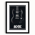 AC/DC Guitar Poster - Black SG Guitar Vintage Wall Art