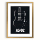 AC/DC Guitar Poster - Black SG Guitar Vintage Wall Art