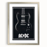 AC/DC Guitar Poster - Black SG Guitar Vintage Wall Art