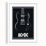 AC/DC Guitar Poster - Black SG Guitar Vintage Wall Art
