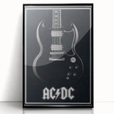 AC/DC Guitar Poster - Black SG Guitar Vintage Wall Art