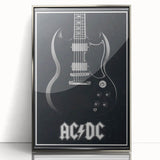 AC/DC Guitar Poster - Black SG Guitar Vintage Wall Art