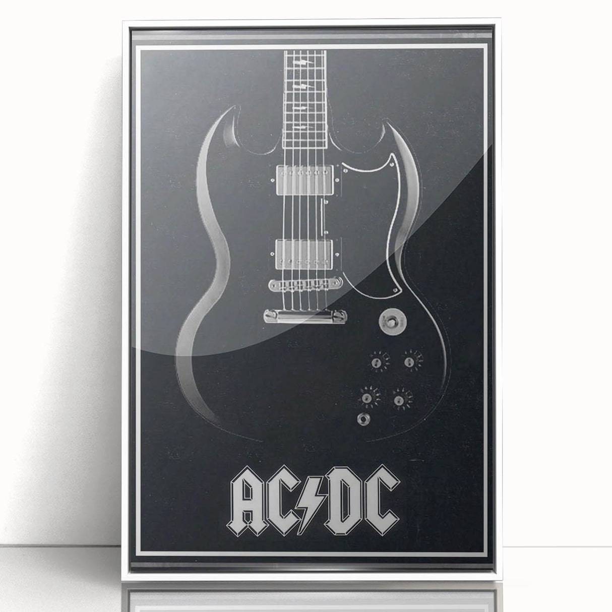 AC/DC Guitar Poster - Black SG Guitar Vintage Wall Art