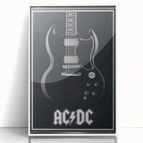 AC/DC Guitar Poster - Black SG Guitar Vintage Wall Art