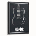 AC/DC Guitar Poster - Black SG Guitar Vintage Wall Art