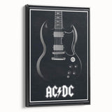 AC/DC Guitar Poster - Black SG Guitar Vintage Wall Art