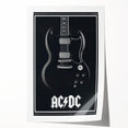 AC/DC Guitar Poster - Black SG Guitar Vintage Wall Art