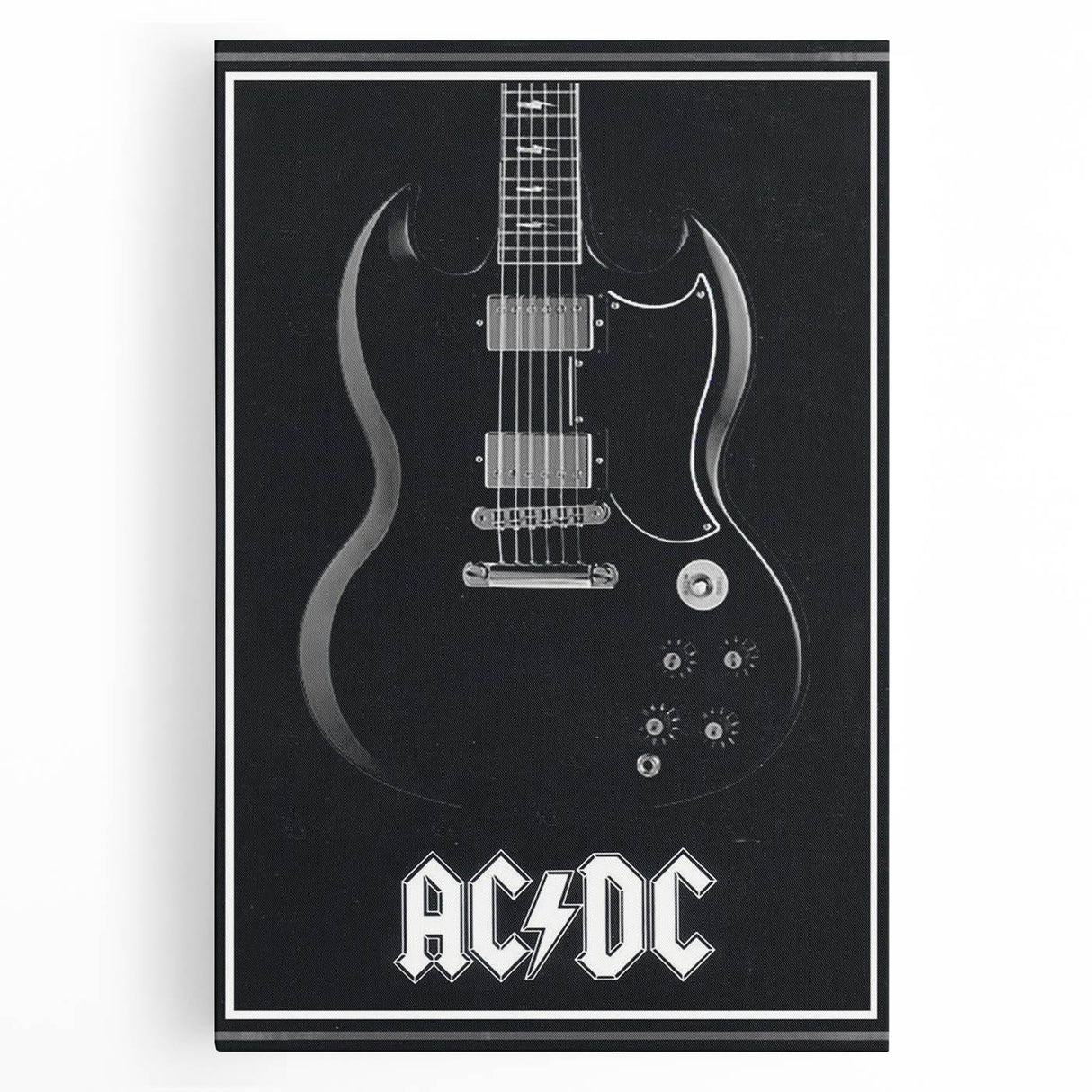 AC/DC Guitar Poster - Black SG Guitar Vintage Wall Art