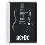 AC/DC Guitar Poster - Black SG Guitar Vintage Wall Art