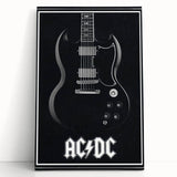 AC/DC Guitar Poster - Black SG Guitar Vintage Wall Art