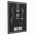 AC/DC Guitar Poster - Black SG Guitar Vintage Wall Art