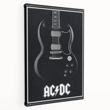 AC/DC Guitar Poster - Black SG Guitar Vintage Wall Art