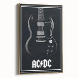 AC/DC Guitar Poster - Black SG Guitar Vintage Wall Art