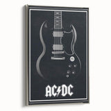 AC/DC Guitar Poster - Black SG Guitar Vintage Wall Art