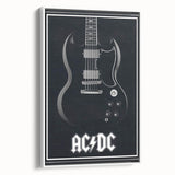 AC/DC Guitar Poster - Black SG Guitar Vintage Wall Art