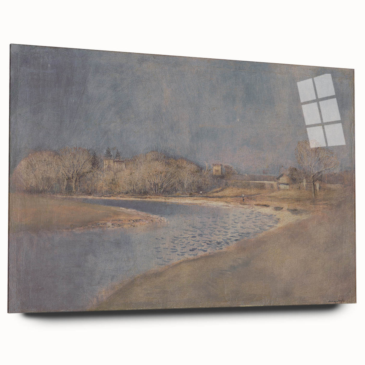 Classical Realism Art Print – Serene Landscape by the Water