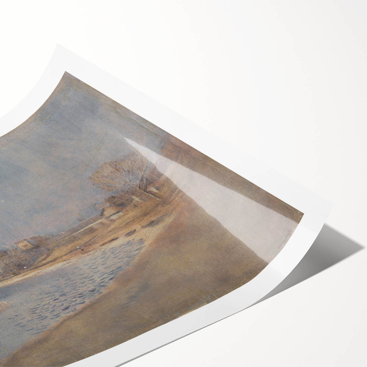 Classical Realism Art Print – Serene Landscape by the Water