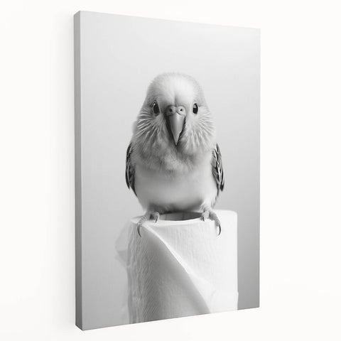 Bathroom Wall Art - Charming Bird with Toilet Paper