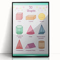 3D Shapes Kids Educational Wall Art – Learning Poster