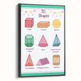 3D Shapes Kids Educational Wall Art – Learning Poster