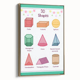 3D Shapes Kids Educational Wall Art – Learning Poster